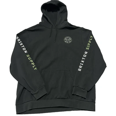 Brixton "Crest" Pullover (Black) Hooded Sweatshirt Men’s Size 2XL Long Sleeve - Image 1 of 4