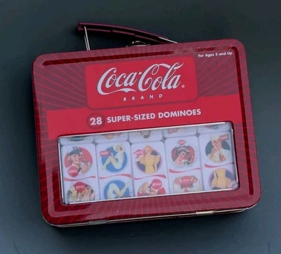 2004 - Coca-Cola Super Sized Dominos Lunchbox - Complete Set - New - Image 1 of 4