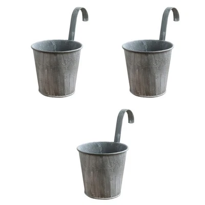  Set of 3 Blumentopf Hängend Metall Hängeblumentopf Blumenvase Aus - Bild 1 von 4