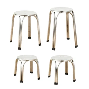 Stacking Stool Stainless Steel Metal Stool for Indoor Outdoor Dining Room - Picture 1 of 22