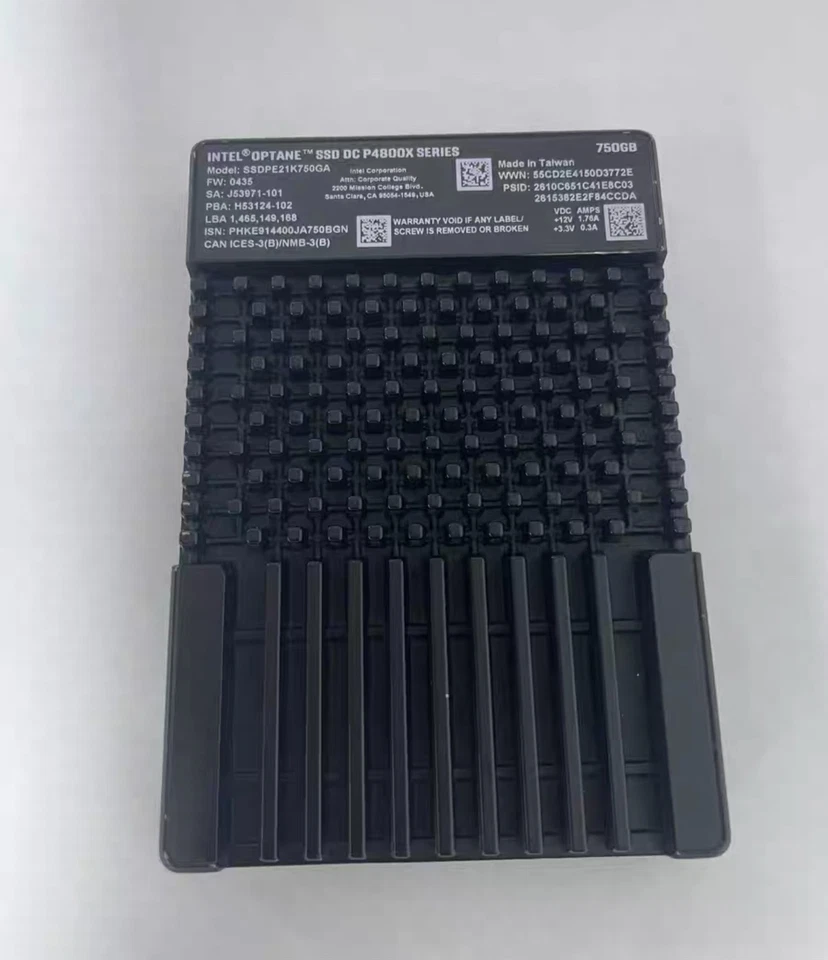 1PC Intel P4800X 750GB Optane SSD DC SSDPE21K750GA U.2 2.5" 6Gb/S Nvme/PCIe - Image 1 of 1