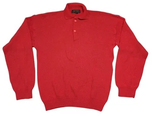 Vintage Eddie Bauer 100% Baumwolle Rot Strick Polo Pullover XT - Bild 1 von 5
