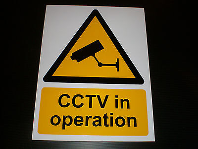 CCTV IN OPERATION Sign Plastic , Sticker & Holed . A6 A5 A4 & A3  F POST Camera • 1.59£