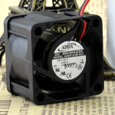 ADDA 4028 AD0412HB-B31 12V 0.22A 4CM 1U Chassis Ball Industrial Cooling Fan - Image 1 of 4