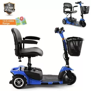 3 Wheels Folding Mobility Scooter Electric Power Wheelchairs Long Range Portable - Picture 1 of 25