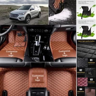 Alfombrillas de coche impermeables personalizadas para Hyundai Santa Fe revestimientos automáticos alfombras de lujo Foto 1 de 4