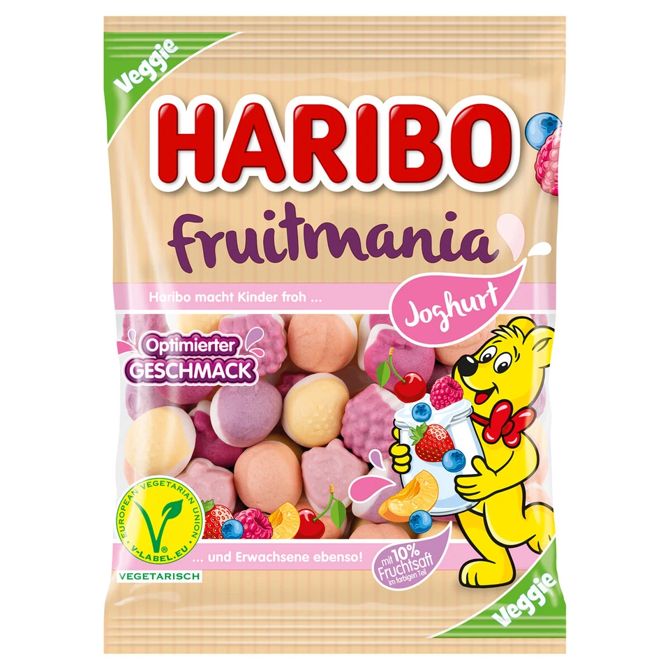 Haribo Fruitmania orsetti allo yogurt gomma da vino gomma alla frutta sacchetto 160 g