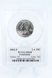 2002-P PCGS MS68 Louisiana State Quarter Business Strike 25C - Picture 1 of 2