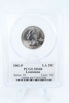 2002-P PCGS MS68 Louisiana State Quarter Business Strike 25C - Image 1 of 2