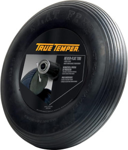 True Temper FFTCC 8 in. Hub Never Flat Wheelbarrow Tire with Ribbed Tread,