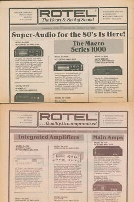 1980 Pair Rotel Electronics Newspaper Style Ads Stereo Audio HiFi Dealer Gardena - Image 1 of 4