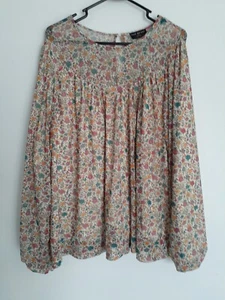 Lane Bryant Blouse Floral Top Lined Semi Sheer Boho Womens 14/16 XL EUC Sale - Picture 1 of 11