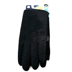 ISOTONER Smart Dri Black Women Gloves SMARTOUCH TOUCHSCREEN TECHNOLOGY S/M - Picture 1 of 6