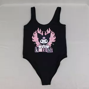 Hello Kitty Kuromi by Sanrio One Piece Swimsuit Bodysuit - Black, Medium #183 - Picture 1 of 8