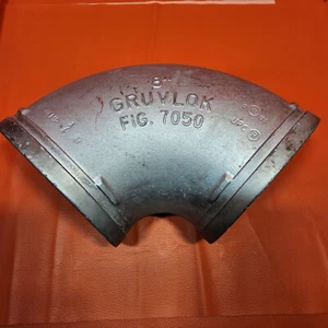 Gruvlok 8" Inch Grooved Pipe Fitting 90 Degree Elbow Model FIG 7050 Galvanized - Picture 1 of 20