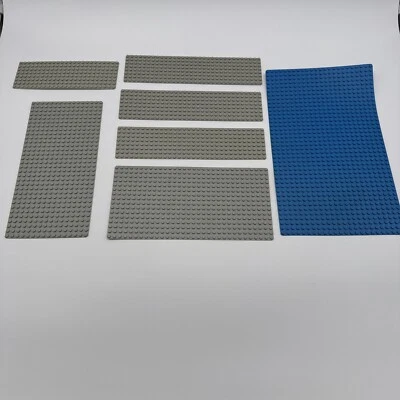 (7) LEGO BASEPLATE Lot  2-5" x 10" 3-2.5”x10” 1- 7.5”x 2.5” 1-12.5x7.5Blue Gray - Image 1 of 4