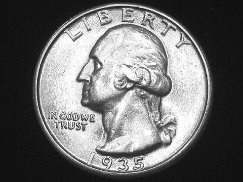 1935 Washington Quarter --- Almost Uncirculated +++ --- Looks BU ! Cover