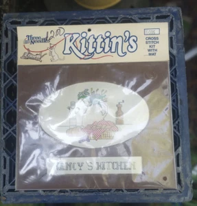 Three Needles Kittin's Counted Cross Stitch Kit with Mat Nancy's Kitchen - Picture 1 of 6