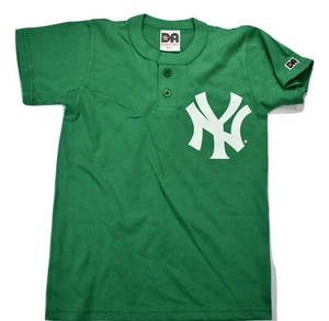 Don Alleson Youth Boys MLB Green New York Yankees Baseball Henley Shirt New S - Picture 1 of 1