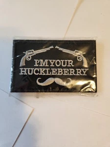 Doc Holiday I'm Your Huckleberry Mustache Sew Iron On Embroidery Patch Tombstone - Picture 1 of 2