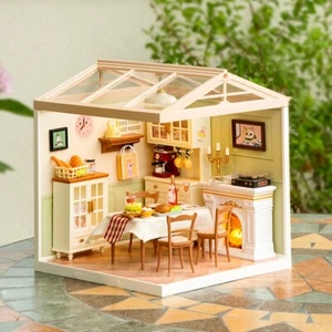 Rolife DIY Miniature Dollhouse Kits Warm Dining Room Craft Kit Model House Craft - Picture 1 of 8