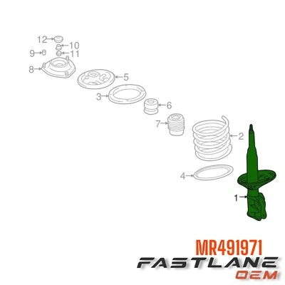 MITSUBISHI GALANT 2000-2003 SUSPENSIÓN DELANTERA PUNTAL IZQUIERDO NUEVO OEM MR491971 Foto 1 de 4