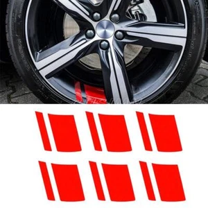 Calcomanía de vinilo con llanta reflectante de automóvil de 16""-21"" pegatina de accesorios para automóvil roja - Imagen 1 de 9