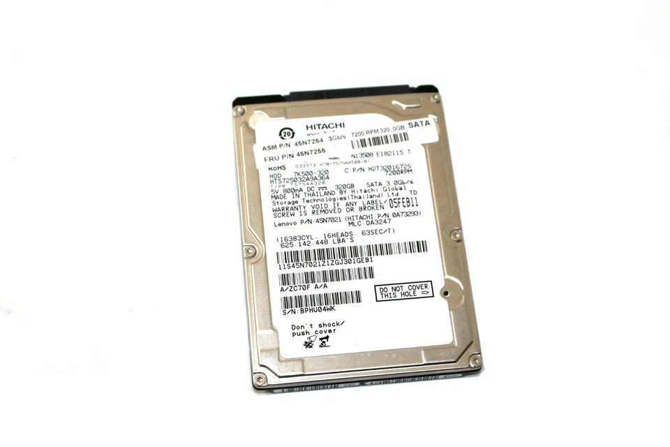 45N7021 Lenovo ThinkPad Genuine OEM 320GB 7200RPM 2.5 Hard Drive - Image 1 of 1