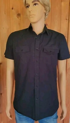 21 Camisa informal de manga corta con botones para hombre talla S~ 100 % algodón  Foto 1 de 4