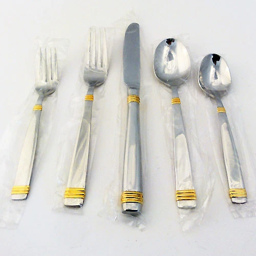 ORION GOLD by Retroneu 5 PIECE Place Setting NEW NEVER USED 18/10 - Image 1 of 1