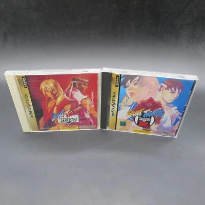 Street Fighter Zero 1 2 Sega Saturn with Manual 2 Games Japan NTSC-J - Image 1 of 4