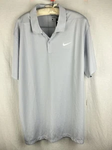 Nike Dri-Fit Short Sleeve Performance Golf Polo Shirt Gray Men's XL - Picture 1 of 7