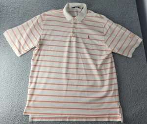 Camisa Polo Ralph Lauren Calce de Golf Para Hombre Grande Mangas Cortas a Rayas Naranja Blanca - Imagen 1 de 10