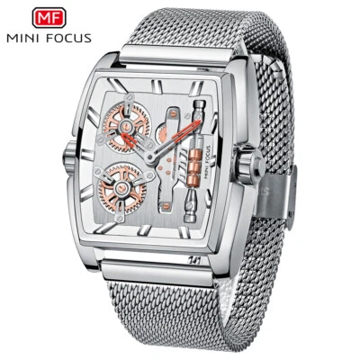 MINI FOCUS Reloj Hombre Correa de Malla Reloj Pulsera Lujo Completo Acero Hombre Cuarzo Relojes Foto 1 de 4