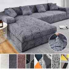 Elastic Sofa Covers Geometric Couch Cover Pets Corner L Shaped Chaise Slipcover