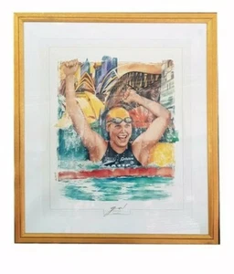 Susie O'Neill Going For Gold Firmado y Enmarcado Acantilado Sheldrake Sydney 2000 - Imagen 1 de 2