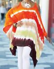 Women's Ashro Cold Shoulder Tie Dye Fhallen Top Blouse Outfit Orange Size: XL