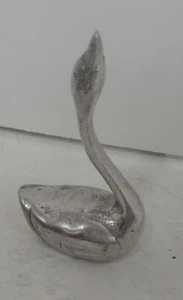 Vintage massiver Zinn Schwan Gans Briefbeschwerer Figur Statue 3" lang 1,5" hoch - Bild 1 von 8