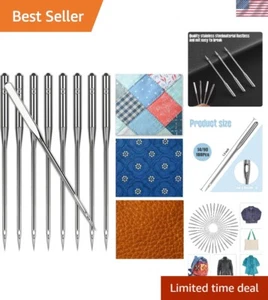 100 Pcs Sewing Machine Needles Heavy Duty Leather Jeans Embroidery Compatible - Picture 1 of 8