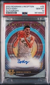2022 Bowman U Inception #ZE Zach Edey Autograph PSA 10 Rookie Auto - Picture 1 of 2