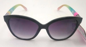 LUV BETSEY JOHNSON Cat Eye Multi Color Black Sunglasses NEW 100% UV 60873LVB009 - Picture 1 of 3