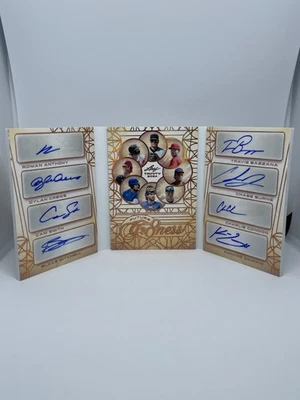 2024 Leaf Trinity Future Gr8tness Anthony Crews Condon Bazzana 8 Auto RC Booklet - Image 1 of 4