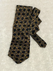 Structure Men’s 100% Silk Neck Tie Architectural-Gold Brown Navy Made In USA NEW - Picture 1 of 6