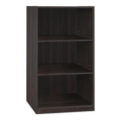 Furinno JAYA Madera Hogar Simple 3 Niveles Estante Ajustable Librería en Espresso Foto 1 de 4