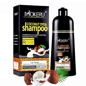 Champú para teñir negro 500 ml champú para teñir el cabello champú para teñir el cabello 3 en 1 Hair Dye Shampoo - Imagen 1 de 9
