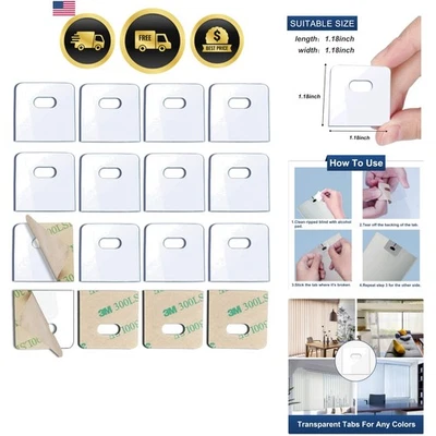 Vertical Blind Repair Tabs Clear Fixers for Slats Replacement Pack of 32 - Image 1 of 4