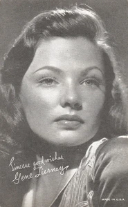 GENE TIERNEY -HOLLYWOOD movie star/ACTRESS 1940s arcade/exhibit card/ G - Picture 1 of 2