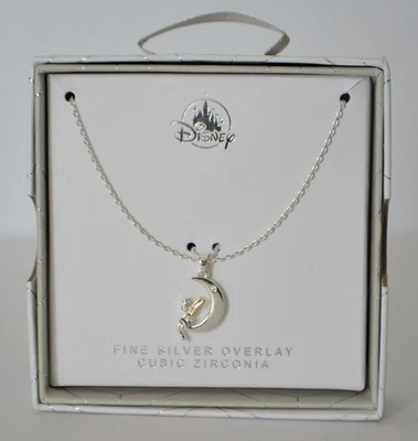 Collar de circonitas cúbicas con superposición de plata fina Tinker Bell de los parques de Disney NUEVO Foto 1 de 3