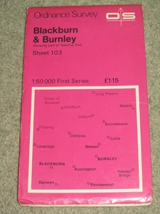 OS Ordnance Survey Landranger Map Sheet 103 Blackburn & Burnley - 1974 - Picture 1 of 2