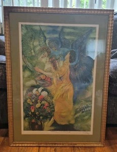 Reuven (Zelicovici) Rubin SIGNED Lithograph Abraham And The Three Angels Framed - Picture 1 of 8